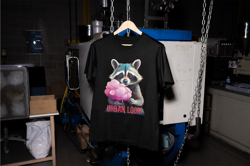T-Shirt Waschbär mit Zuckerwatte